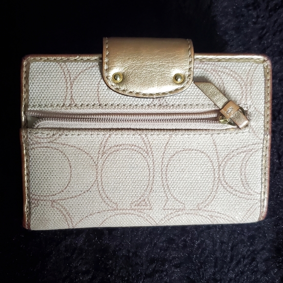 Coach small wallet cream gold sparkle - Picture 2 of 6